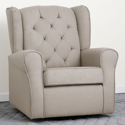 Emma Nursery Glider Swivel Rocker Chair- Greenguard Gold Certified, French Grey