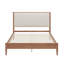 Lit plateforme de style Mid-Century moderne avec pieds fuselés, base de lit en bois massif grand lit, lit avec tête de lit tapissier Boucle, support de lattes en bois durable, aucun sommier nécessaire-133665348-133665346