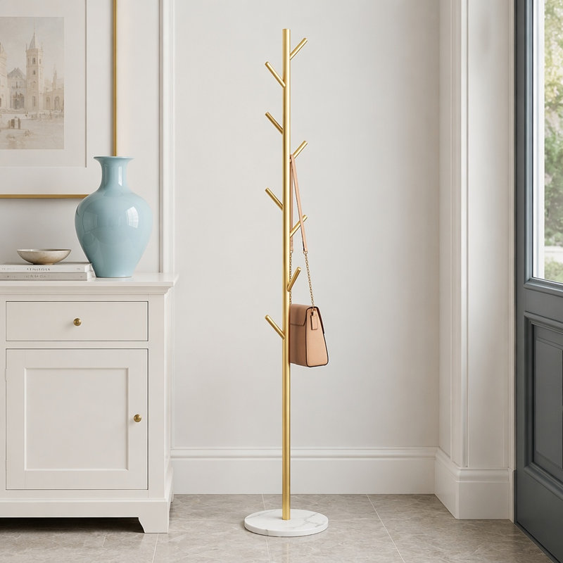 Freestanding Coat Rack with 8 Hooks