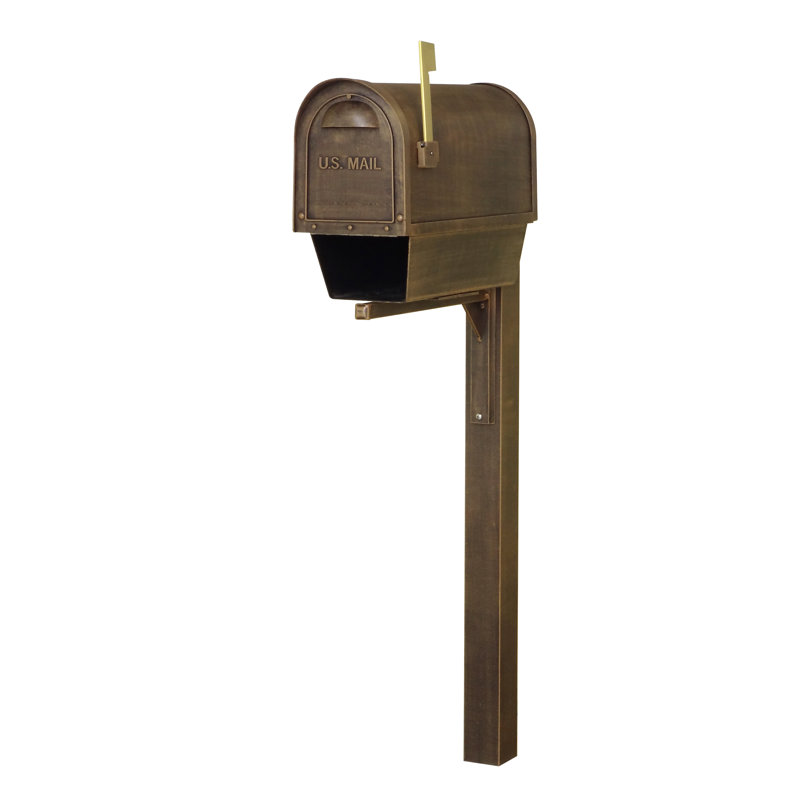 Aluminum Post Mounted Mailbox with Magnetic Closure