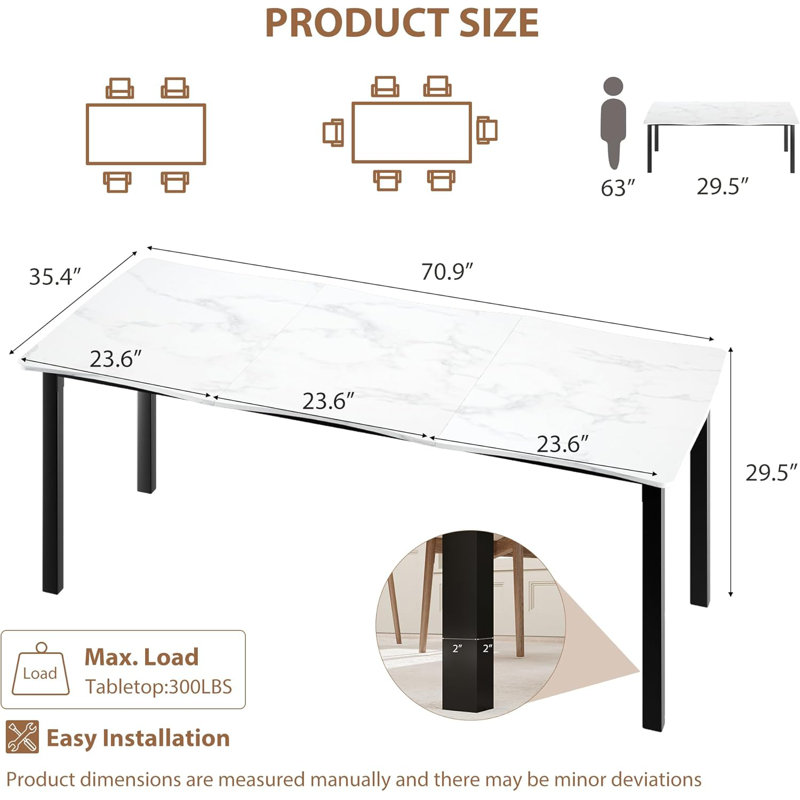 Extendable Dining Table, White