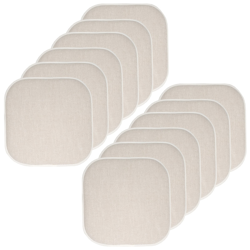 Alexis Memory Foam No Slip Back 16" x 16" Chair Pad Cushion, Beige, 12-Pack