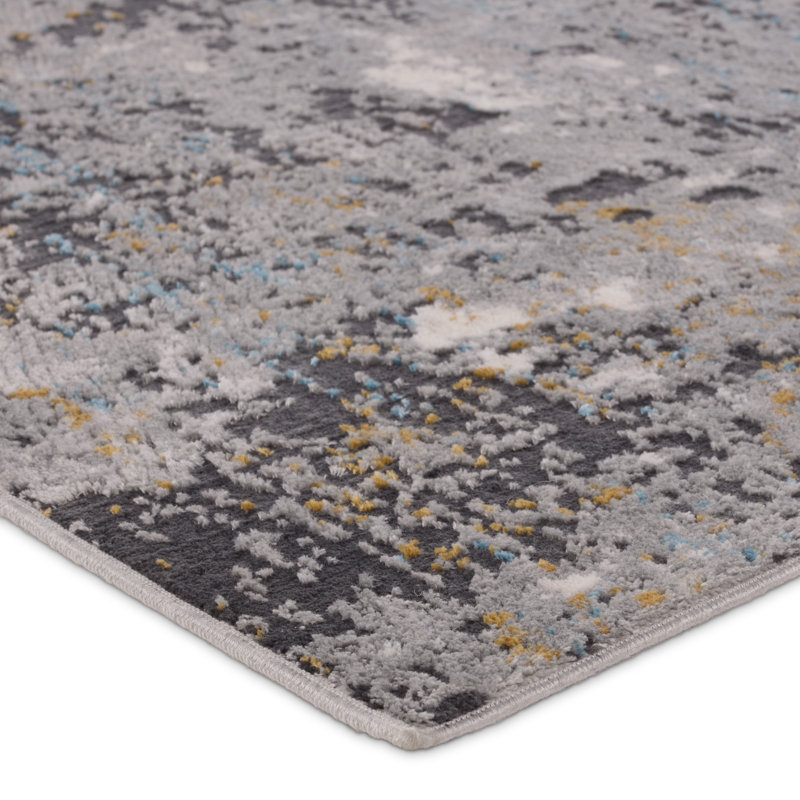 Tapis abstrait gris / blanc Vasari (8 pi x 10 pi), Rectangle 8 pi x 10 pi
