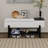 Upholstered Bench With Shoe Rack, Storage Bench With Rubber Wood Legs, Entryway Bench With Hidden Compartment-1934801032
