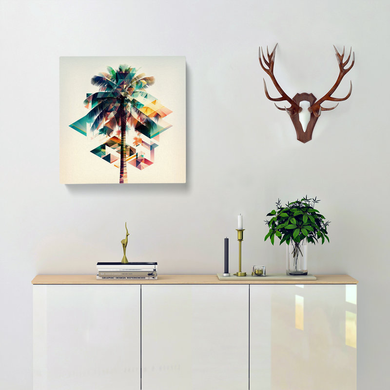 Palm Tree Geometric - Wrapped Canvas