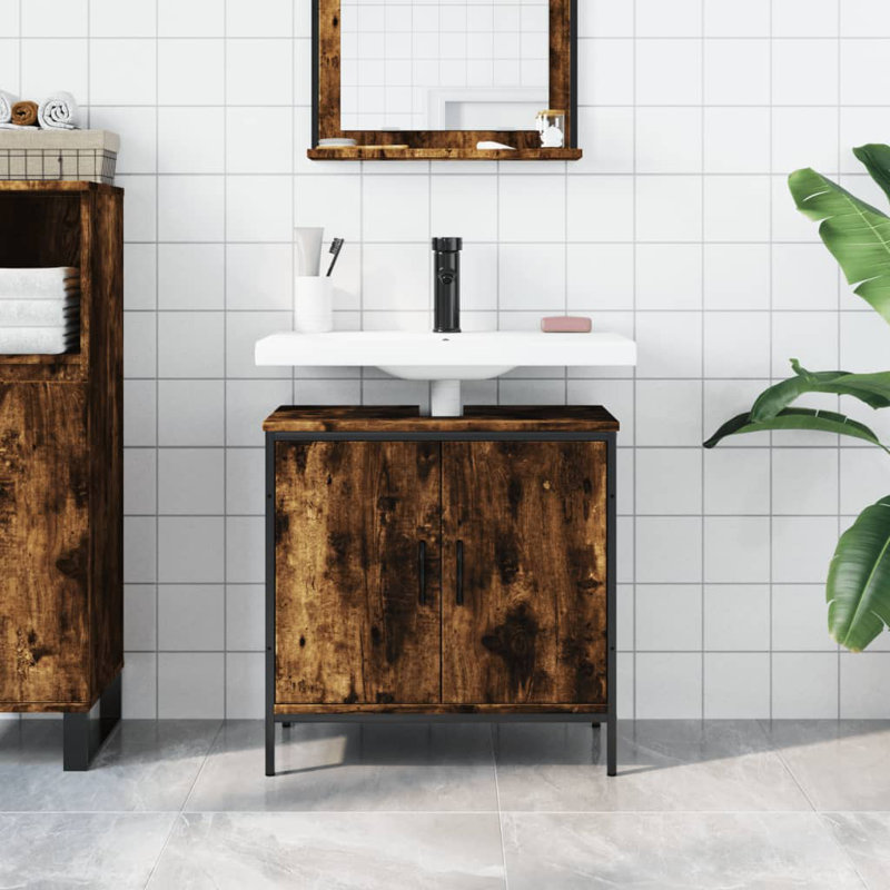 Halesowen 1524mm Single Bathroom Vanity with Basin, Smoked Oak