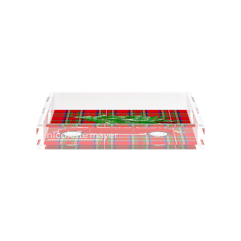 Acrylic Decorative Tray, 12"W x 12"D x 2"H