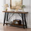 Console industrielle avec tablette de rangement, table de canapé rustique derrière le canapé, table d'appoint d'entrée, table de présentation de couloir pour le salon, brun rustique