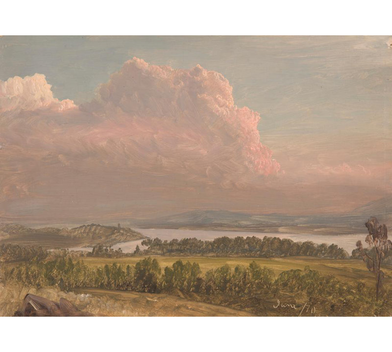 «Sunset Across the Hudson Valley» par Frederic Edwin Church, reproduction d'art sur toile tendue, H 18 po x l 14 po
