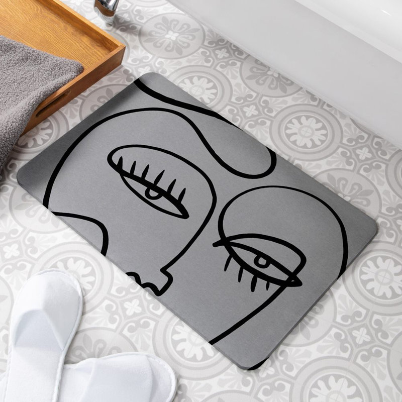 Non-Slip Shower Mat, Grey