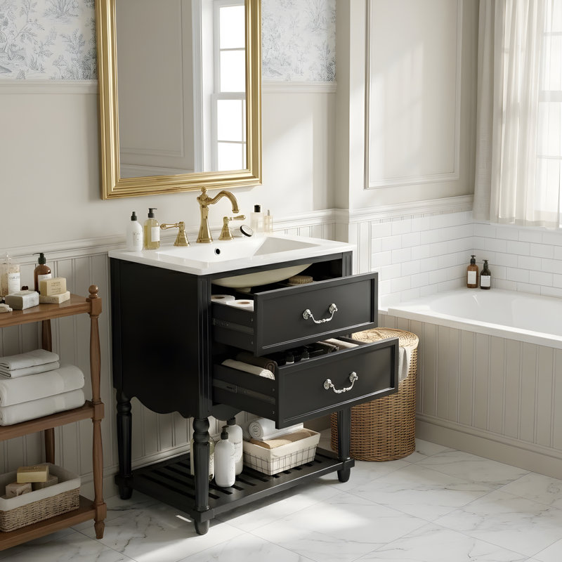 Meuble-lavabo rétro, Black