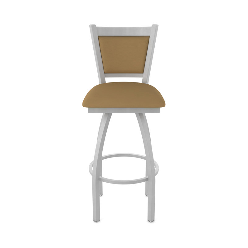 Tabouret pivotant Hadleigh, Tabouret de comptoir (siège d'une hauteur de 25 p, Vinyle - selle Canter, Nickel anodisé