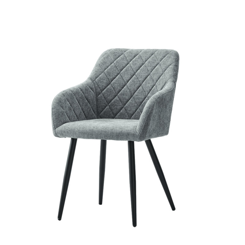 46 cm H Upholstered Linen Armchair, Grey
