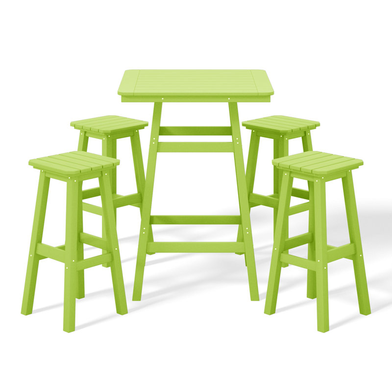 Laguna 5-Piece Square Bar Set, Lemon
