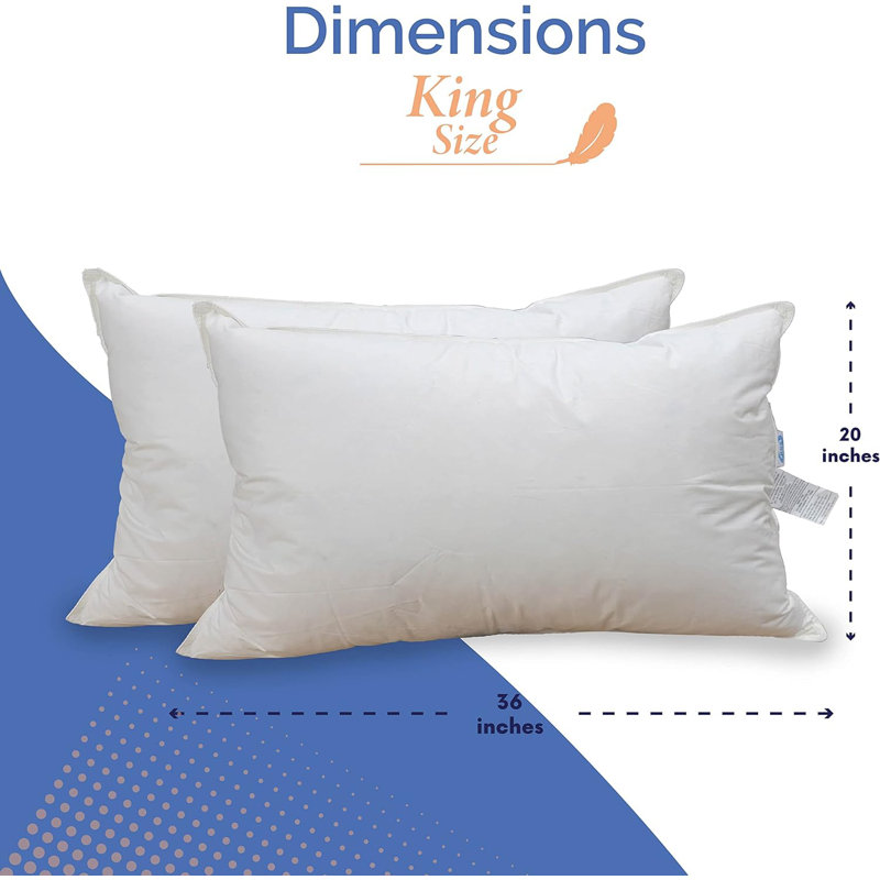Feather and Down Pillow, 35.99" H x 20" W