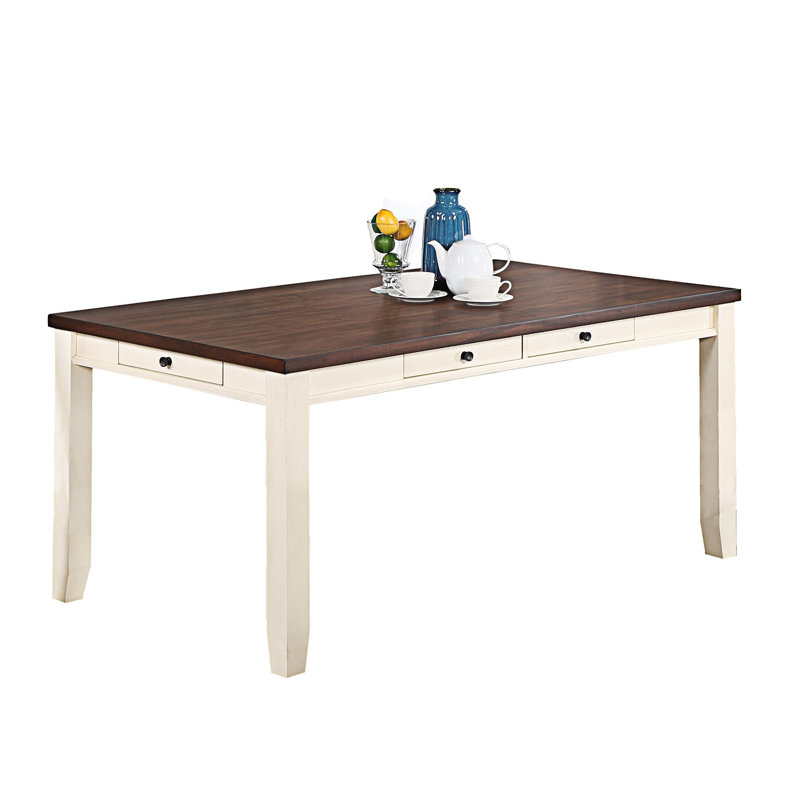 Table de salle à manger rectangulaire classique avec tiroirs coulissants