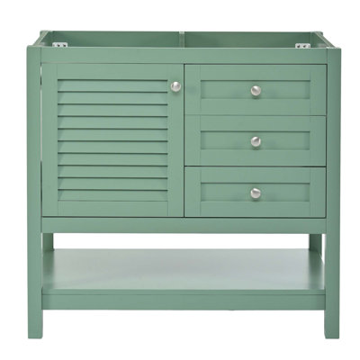 Slavin 36'' Bathroom Vanity Without Sink, Free Standing Vanity Set With 2 Drawers & Soft Closing Doors, Open Shelf, Bathroom Storage Cabinet With Soli -  Winston Porter, 0C18F1354DE24D0DB8731B2F3DB9764B