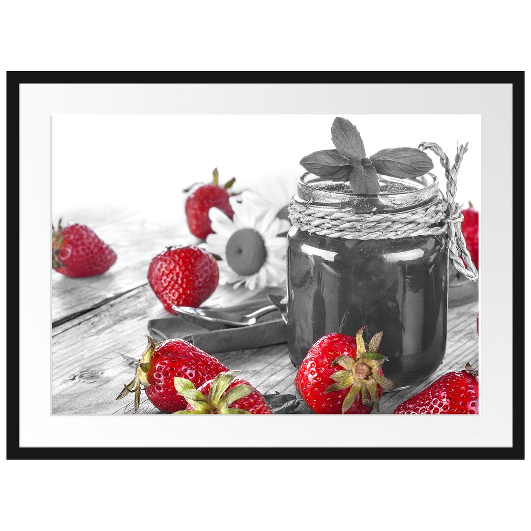 Gerahmtes Poster Erdbeeren Marmelade