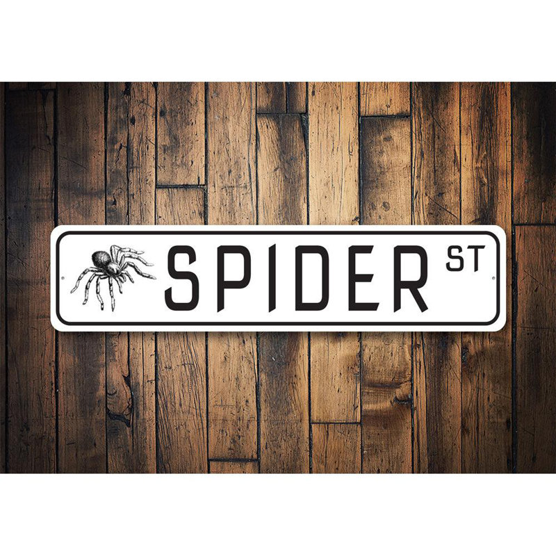 Plaque en aluminium Spider Street, H 6 po x l 24 po x P 0,06 po