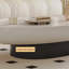 Table basse ovale de style crème-105839997