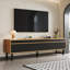 Tv Cabinet, Tv Table, Tv Panel, Low Cabinet With Four Doors. Fine Texture. Black, 170 L X 38w X 47 H (cm)