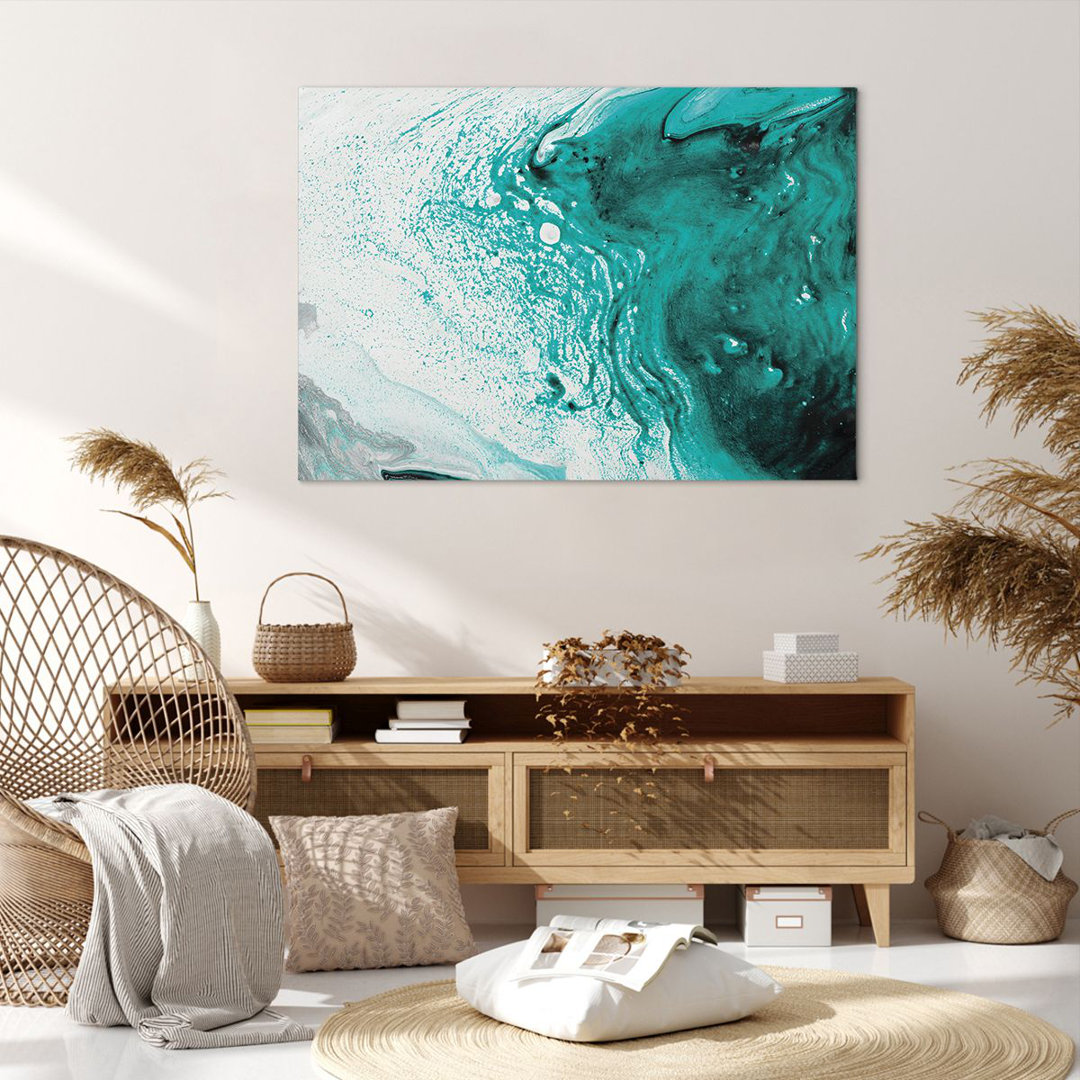 Leinwandbild Abstraction Turquoise Liquid