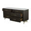 Commode 6 tiroirs en bois avec plateau en faux marbre au fini espresso