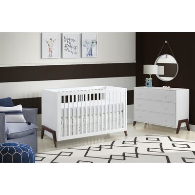 Mari 3 in 1 Convertible Baby Crib, White -  OxfordBaby, 60313420