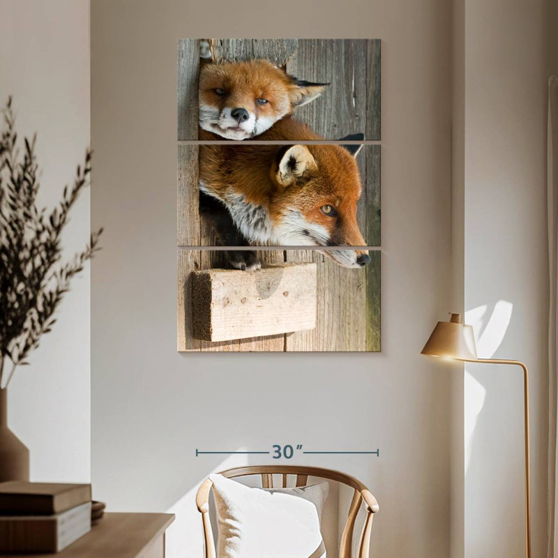 Brampt Sleepy Red Fox, 65" H x 42" W