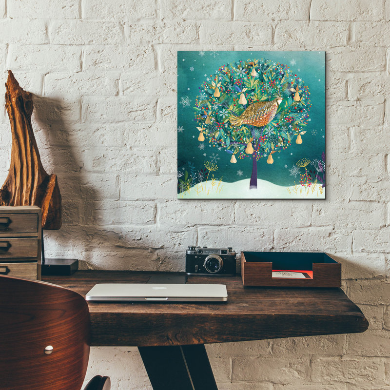  «Golden Partridge» par Elle Media Group SA, art mural en verre acrylique, 12 po x 12 po