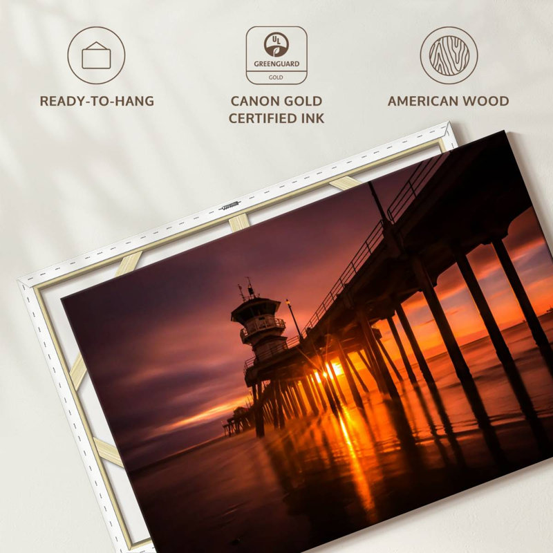 Aletra Sunset At Huntington Beach Pier, 8" H x 12" W