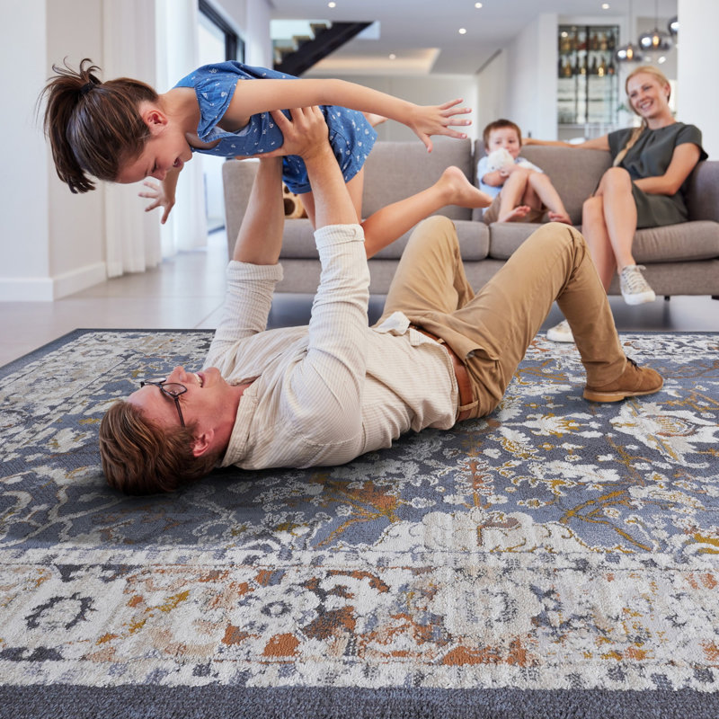Indoor Rug, Traditional Area Rug For Office, Bedroom And Living Room, Rectangle 6'7" x 7'9"