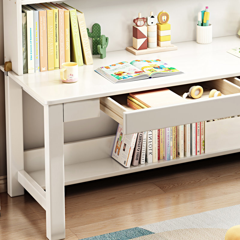 Ensemble bureau et chaise pour enfants, table d'ordinateur avec tablette pour l'apprentissage et l'écriture, Blanc