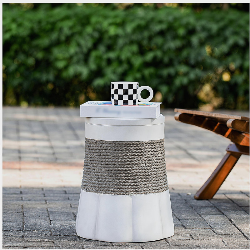 Table d'appoint MGO - table de bout pour l'extérieur, gris clair et brun