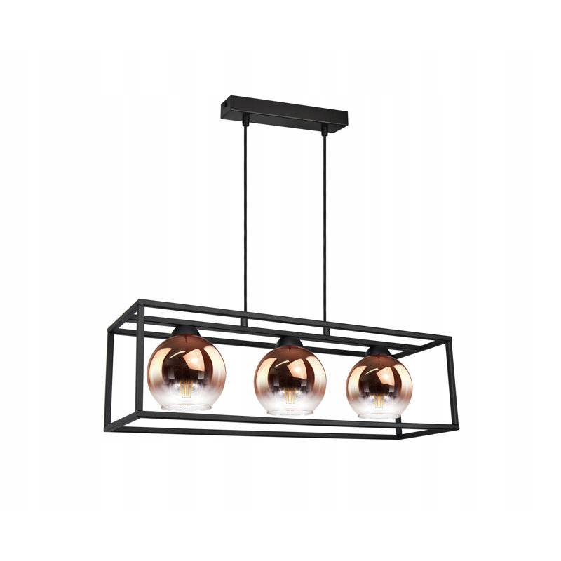 Bolling 3 - Light Kitchen Island Pendant, Copper/Transparent