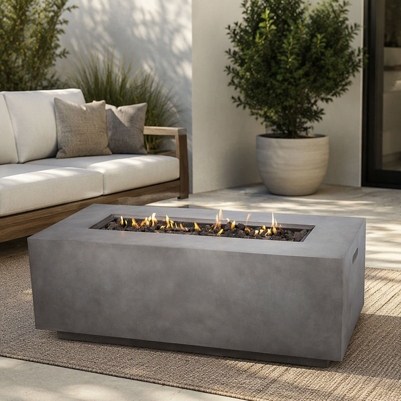 Concrete Propane/Natural Gas Fire Pit Table