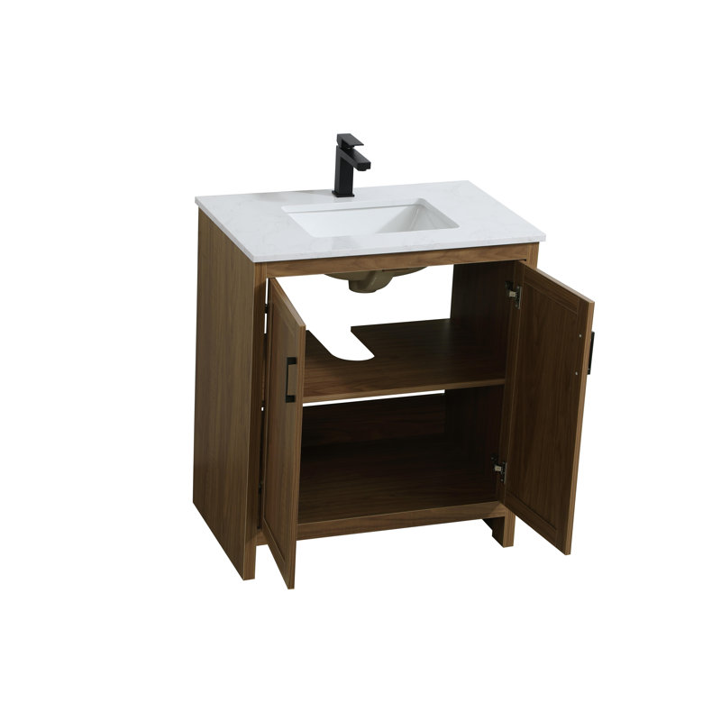 Meuble-lavabo simple 30 po Ahner, Noyer brun