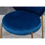 2 chaises de salle à manger rembourrées en velours bleu - chaises contemporaines incurvées et à base en métal, paire de rembourrage en mousse dense au look élégant-44956892