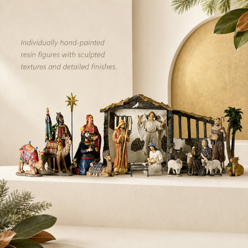 20Pc Nativité 10H-xtra animaux / palmier
