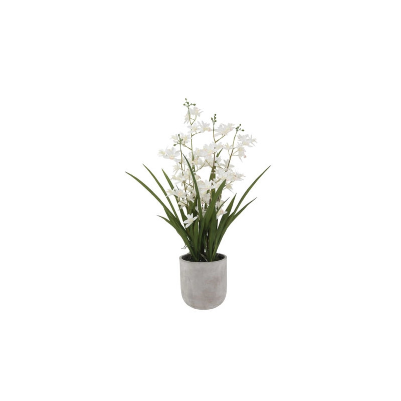 26" Artificial White Orchid in Vanda Pot