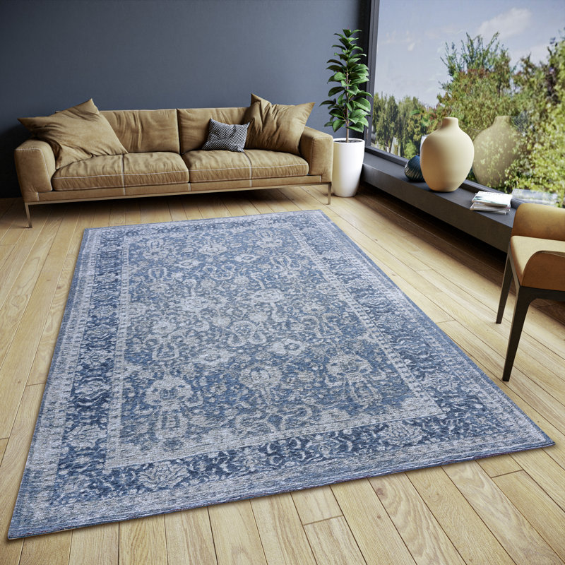 Catania Blue Rug, Rectangular 80 x 165cm