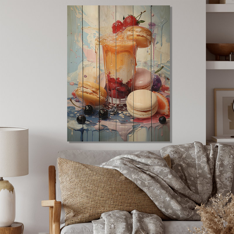 Dessert alimentaire Popart 8 sur bois, H 32 po x l 24 po x P 0,78 po