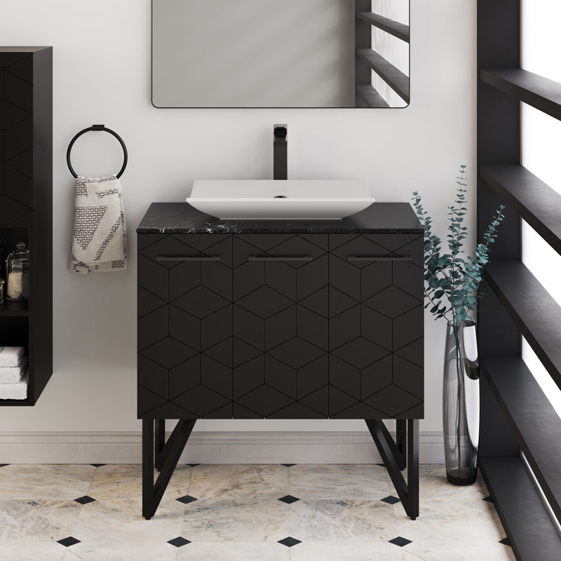 Lavabo de salle de bain rectangulaire Anneau