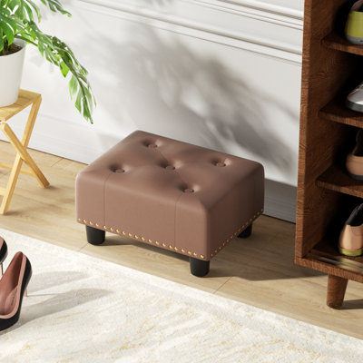 Banc avec repose-pieds Engelsman, repose-pieds capitonné en cuir PU pour le salon