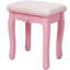 Ensemble de coiffeuse avec miroir et tabouret rembourré Pink Princess