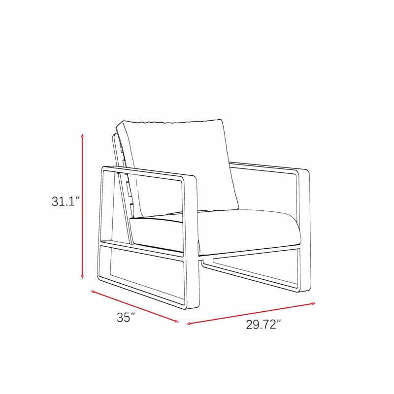 Leanna Aluminum 4 Piece Outdoor Seating Group with Cushions, 2, Yes