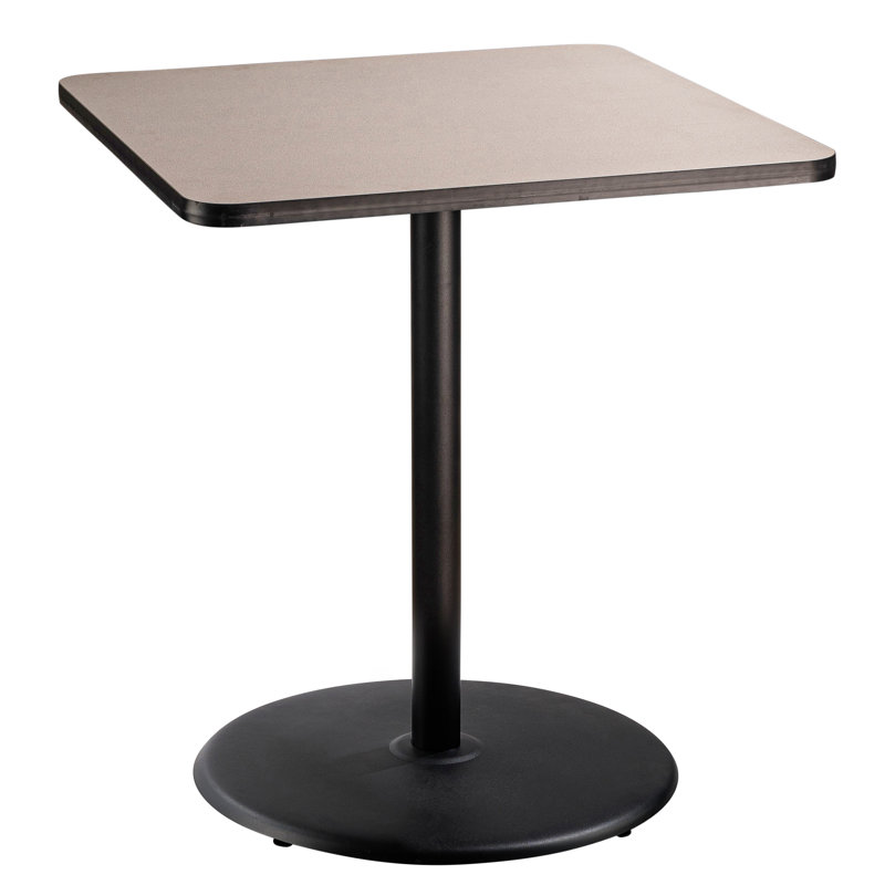 Table carrée pour salle de pause, H 42 po x L 36 po x l 36 po, Noir, gris