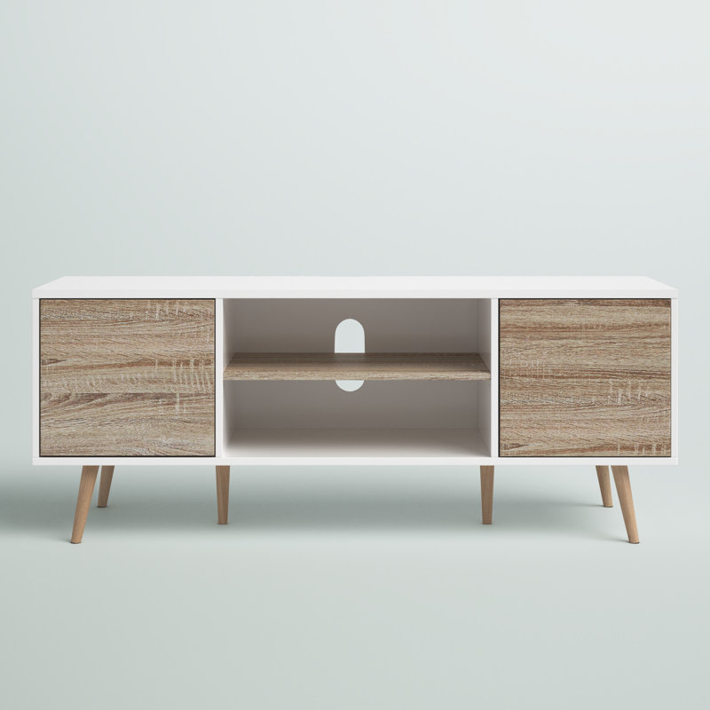 Meuble télé pour téléviseur de 60 po ou moins Hearon, 60", Blanc