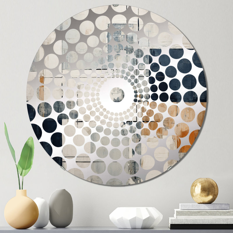 Godetia - Miroir décoratif à cercles concentriques, 23,6 po x 23,6 po