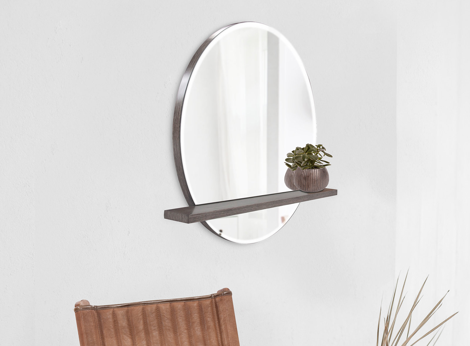 Modern Accent Mirror with Shelves